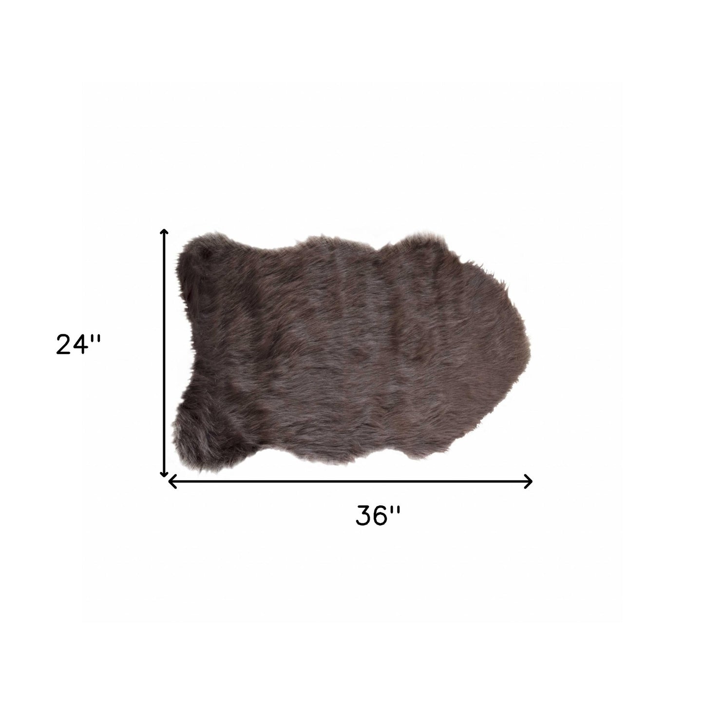 2' X 3' Chocolate Faux Sheepskin Shag Area Rug-5