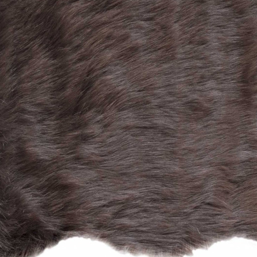 2' X 3' Chocolate Faux Sheepskin Shag Area Rug-2
