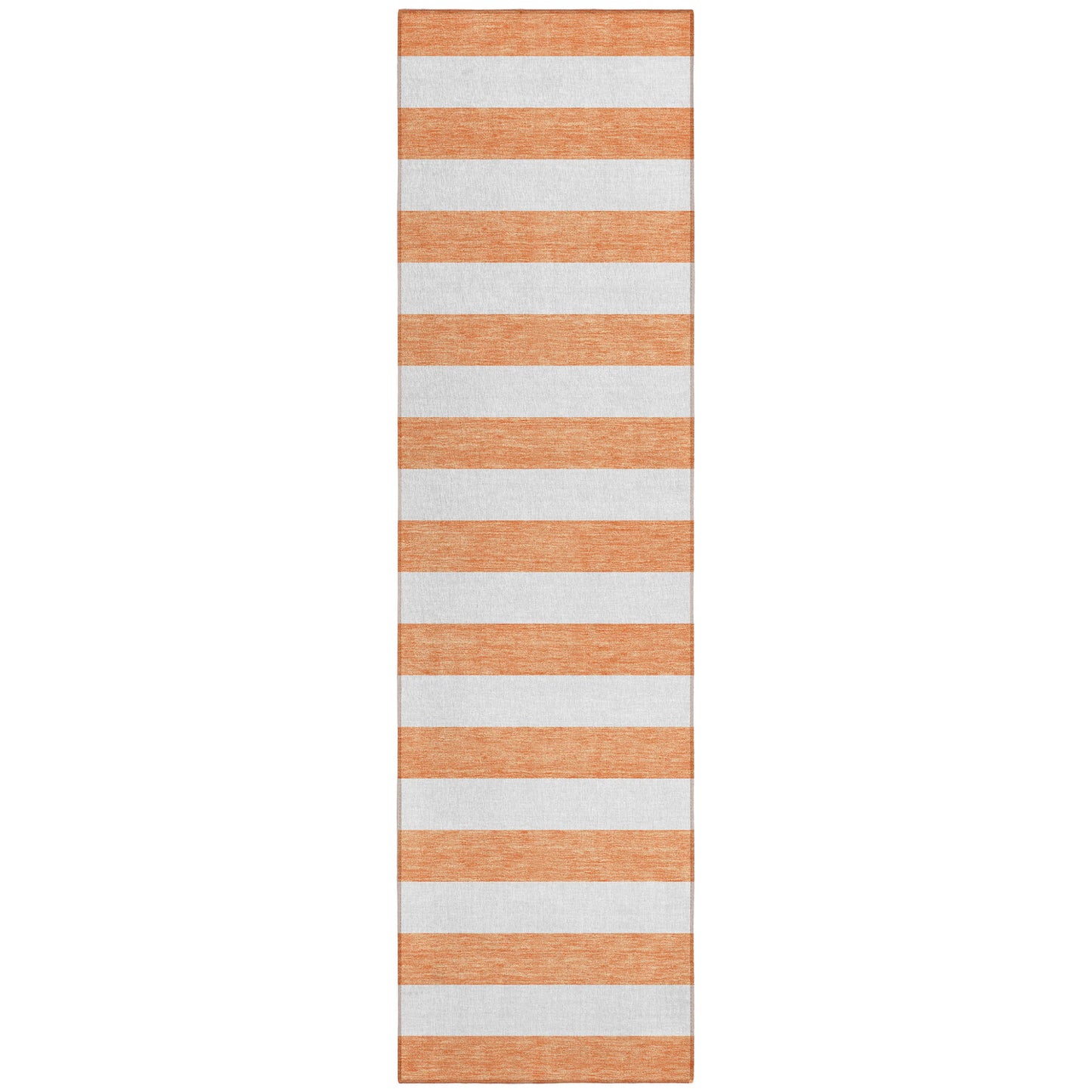 2' X 8' Salmon Striped Washable Indoor Outdoor Runner Rug-1