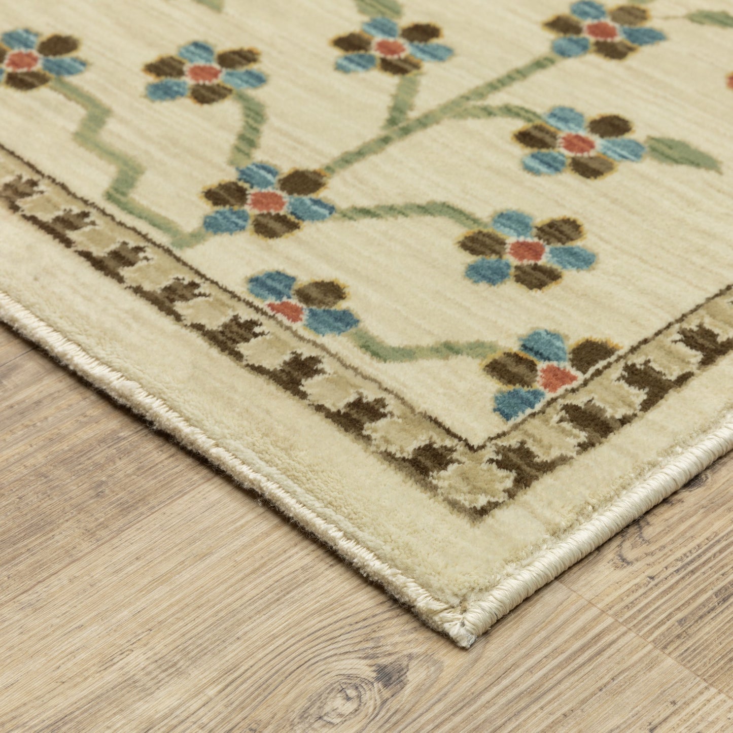 2' X 3' Ivory And Gold Oriental Area Rug With Fringe-8