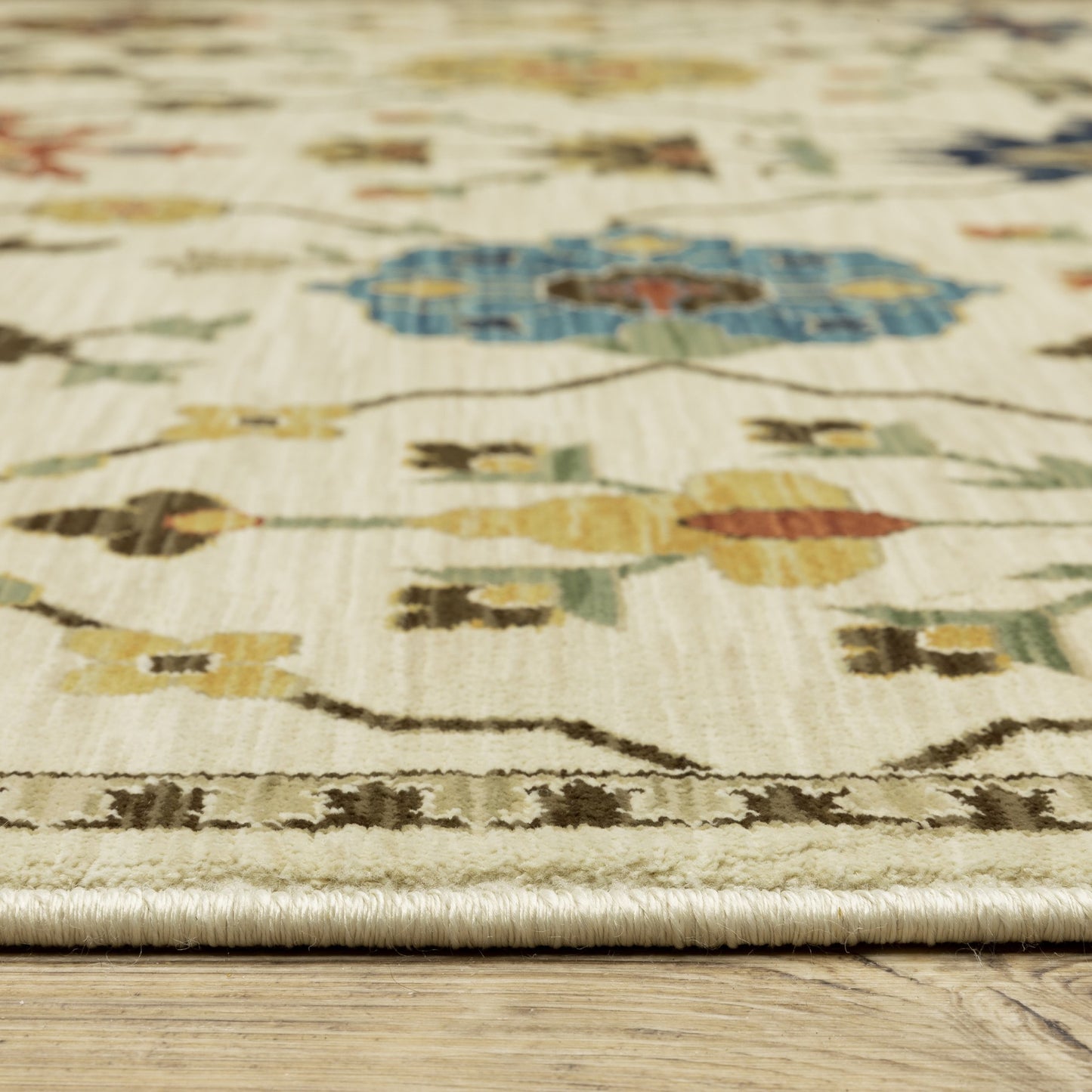 2' X 3' Ivory And Gold Oriental Area Rug With Fringe-5