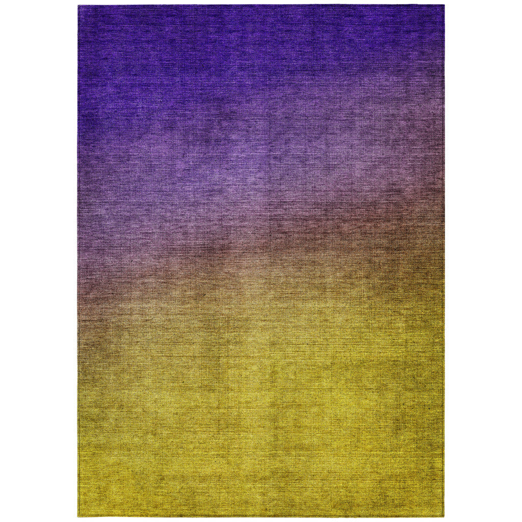3' X 5' Purple Gold And Blue Ombre Washable Indoor Outdoor Area Rug-3