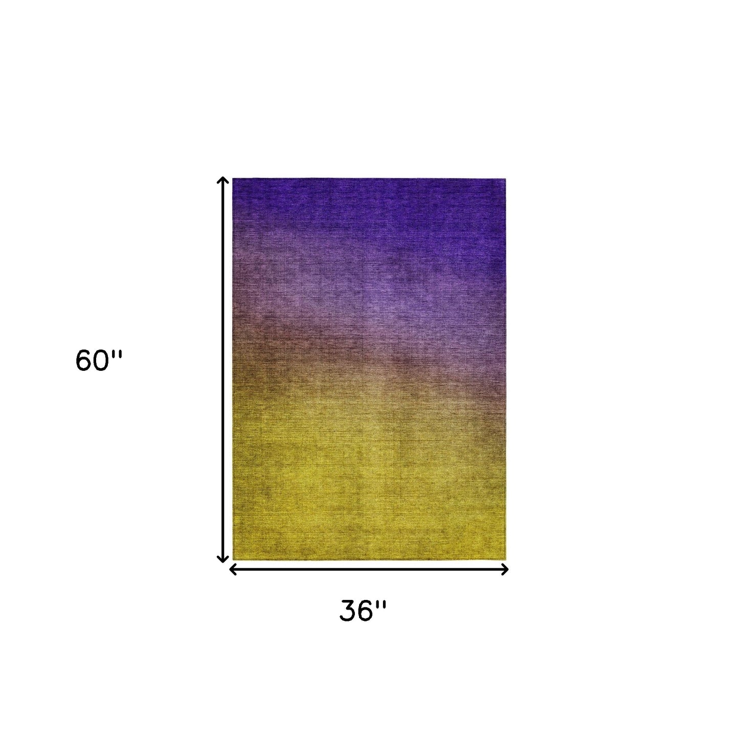 3' X 5' Purple Gold And Blue Ombre Washable Indoor Outdoor Area Rug-2