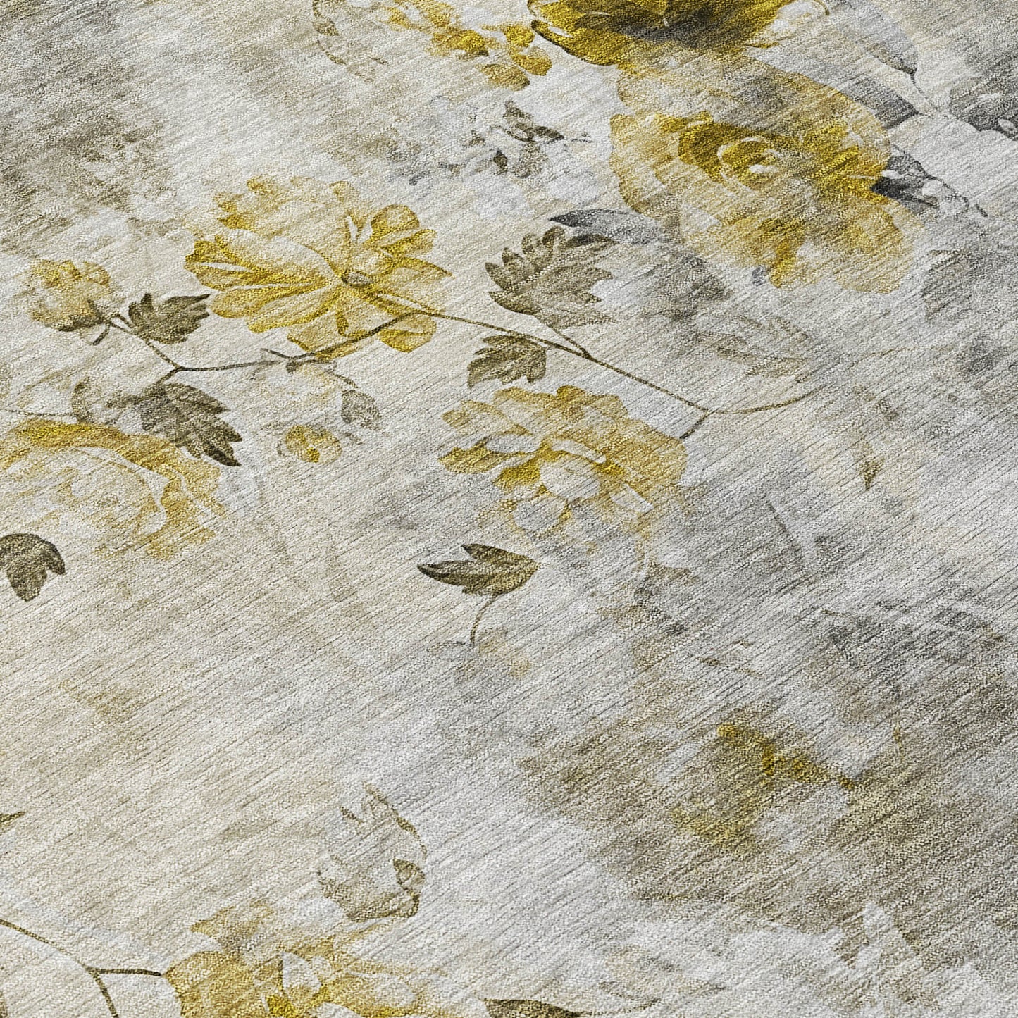 5' X 8' Taupe Ivory And Tan Floral Washable Indoor Outdoor Area Rug-4
