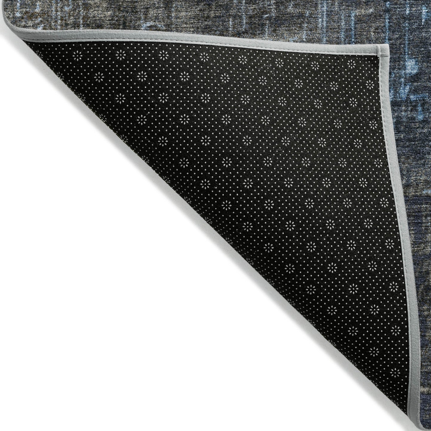 3' X 5' Blue And Dark Gray Ombre Washable Indoor Outdoor Area Rug-2
