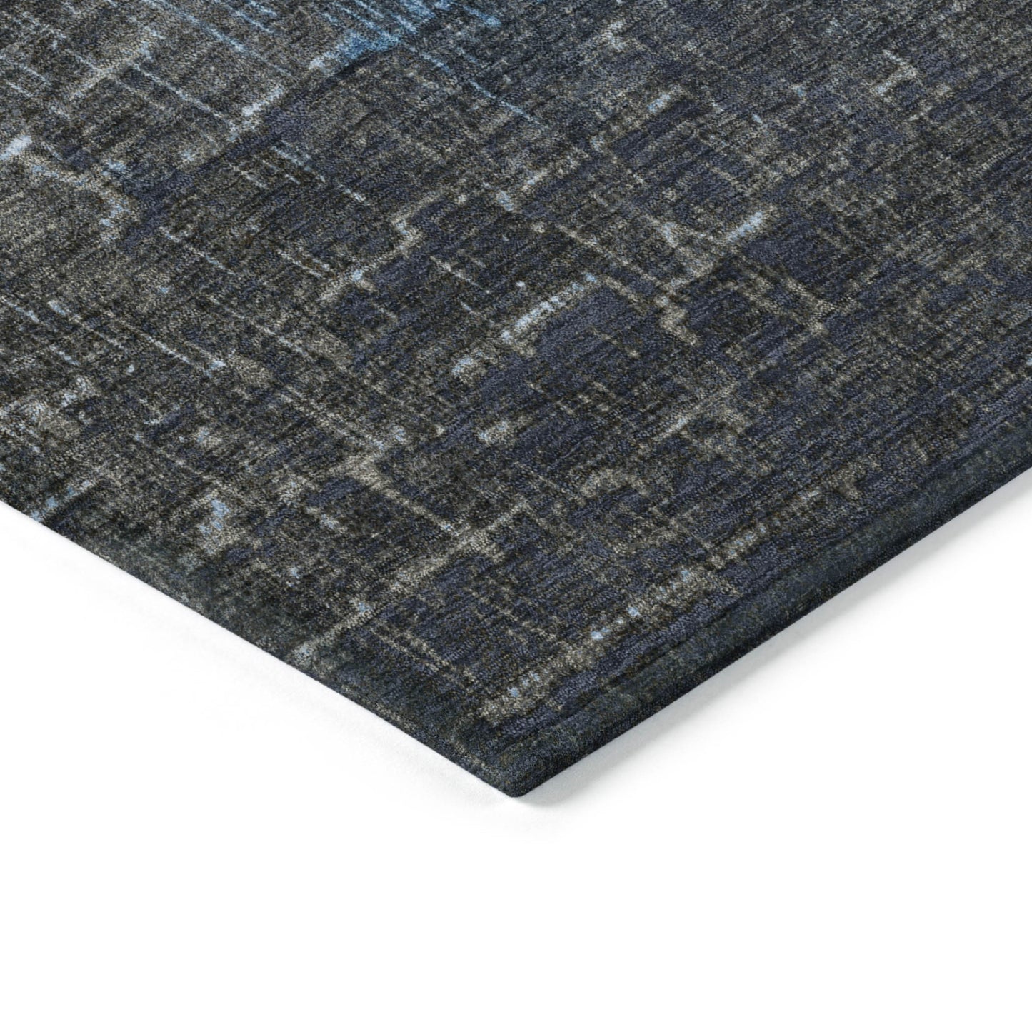 3' X 5' Blue And Dark Gray Ombre Washable Indoor Outdoor Area Rug-3