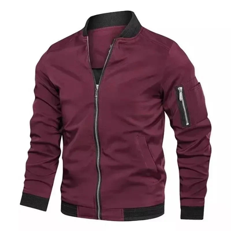 Men’s Windproof Baseball Jacket – Casual Sports Coat