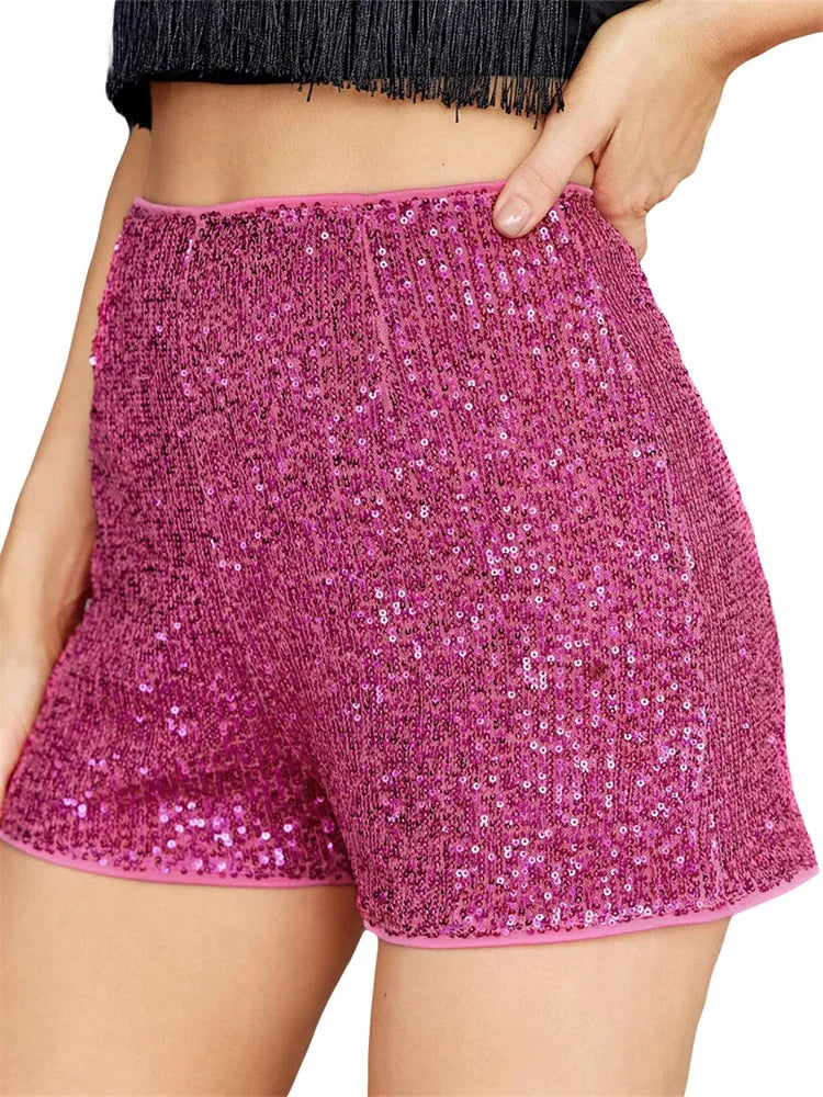 Women’s High Waist Sequin Glitter Shorts – Clubwear