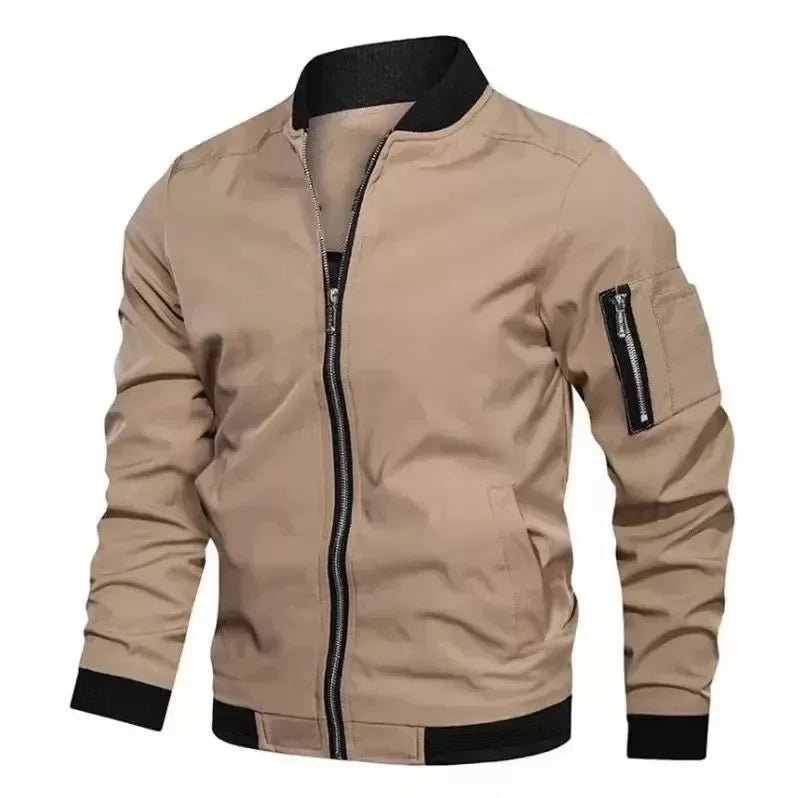 Men’s Windproof Baseball Jacket – Casual Sports Coat