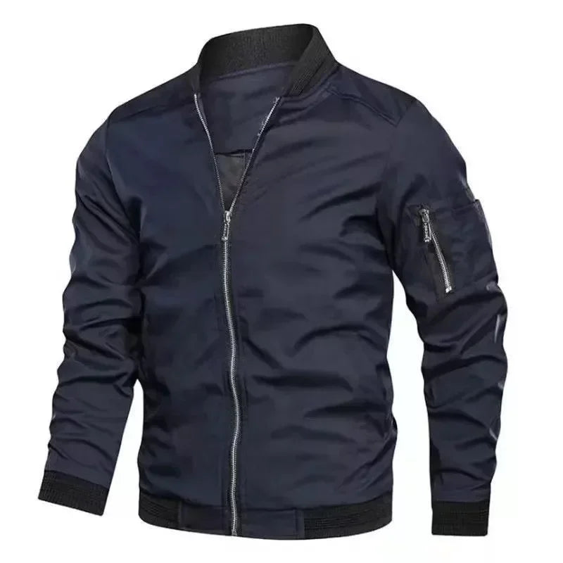 Men’s Windproof Baseball Jacket – Casual Sports Coat