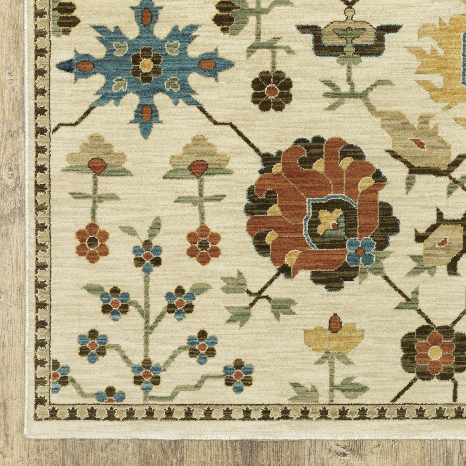 2' X 3' Ivory And Gold Oriental Area Rug With Fringe-3