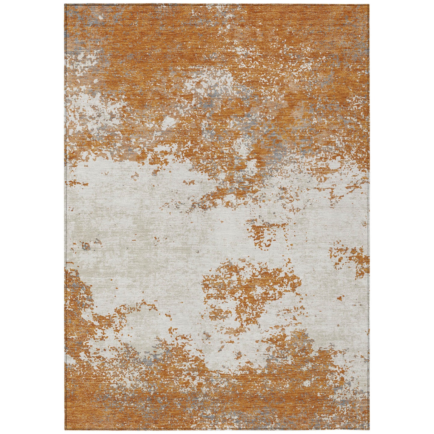 3' X 5' Copper Gray And Beige Abstract Washable Indoor Outdoor Area Rug-1