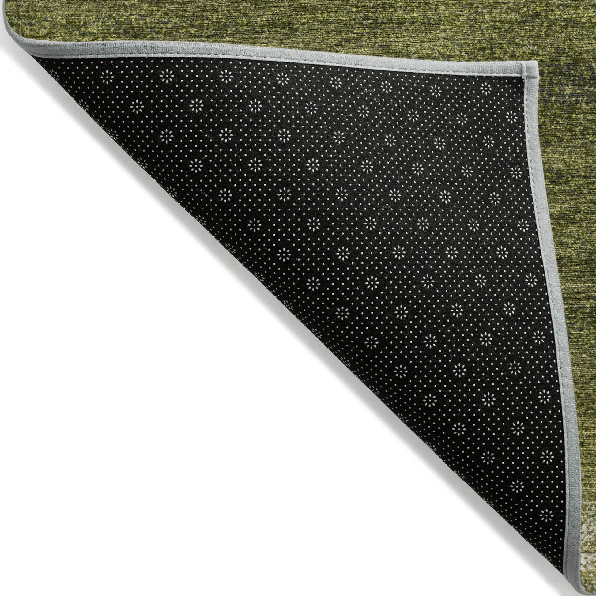 5' X 8' Olive Green And Beige Abstract Washable Indoor Outdoor Area Rug-3