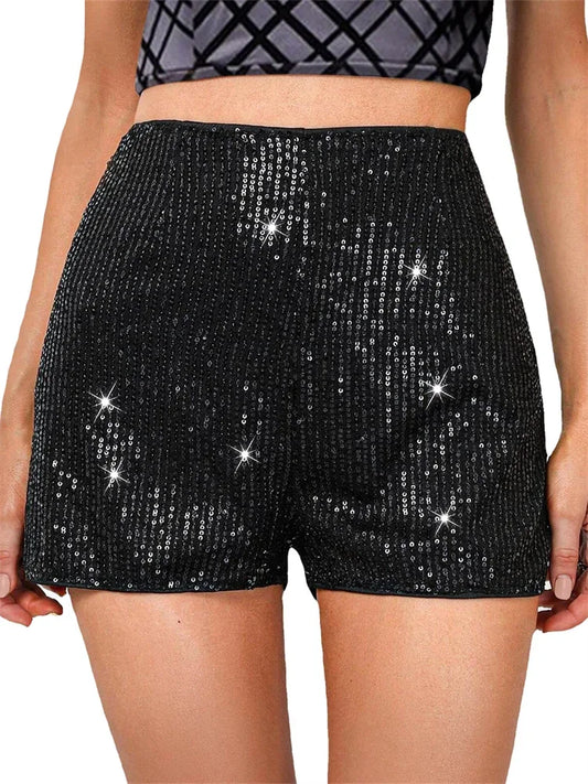 Women’s High Waist Sequin Glitter Shorts – Clubwear