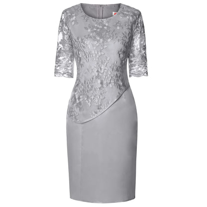 Women's Summer Lace Midi Dress – Plus Size Casual