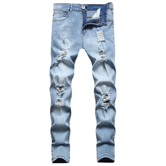 Men’s Slim Fit Retro Jeans – Straight Hip Hop Style