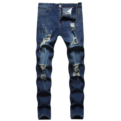 Men’s Slim Fit Retro Jeans – Straight Hip Hop Style