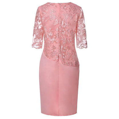 Women's Summer Lace Midi Dress – Plus Size Casual