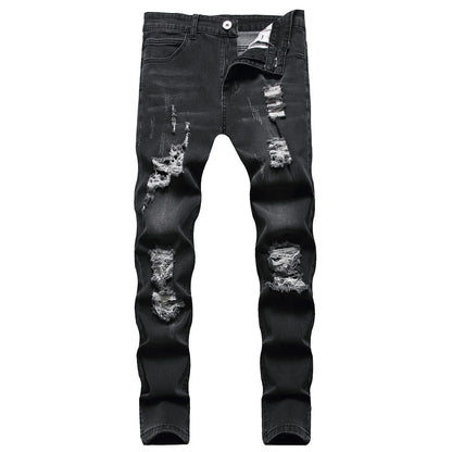 Men’s Slim Fit Retro Jeans – Straight Hip Hop Style