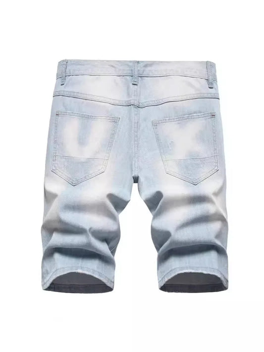Men's Slim Fit Stretch Denim Shorts – Dark Blue